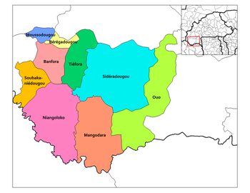 Moussodougou Department location in the province