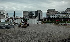 L'emplacement de la future station, vu en février 2023.