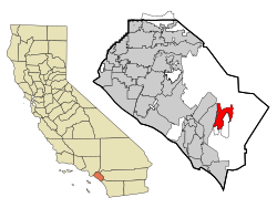 Location of Rancho Santa Margarita within Orange County, California.