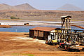 Salt evaporation pond in Volcanic crater (Pedra de Lume)