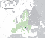 ヨーロッパにおけるクロアチアの地図
