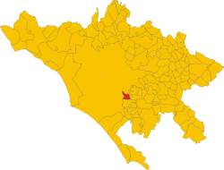 location of Ciampino in the Metropolitan City of Rome Capital