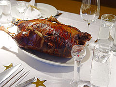 Roasted Christmas goose