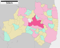 Location of Kōriyama in Fukushima Prefecture