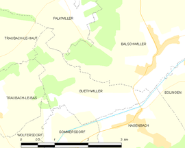 Mapa obce Buethwiller