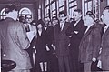 Hymans (4th from the right) at the inauguration of the Aérogare des Invalides