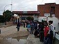 People queueing up to cross the border into Villazón