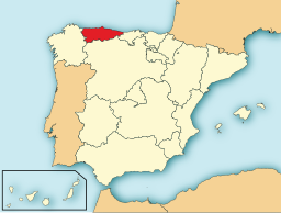 Situo de Asturio enkadre de Hispanio