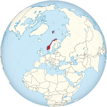 Description de l'image Norway on the globe (Europe centered).svg.