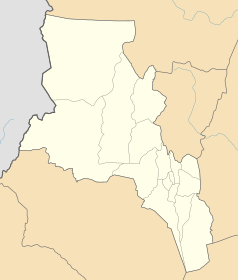 Mapa konturowa prowincji Catamarca, po prawej znajduje się punkt z opisem „Los Altos”