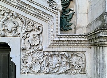 Romanian Revival rinceau on the Gheorghieff Brothers Tomb, Bellu Cemetery, Bucharest, Romania, by Ion Mincu, c.1900