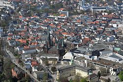 City centre of Oldenburg including St Lamberti Church