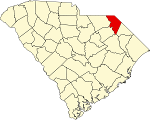 Map of South Carolina highlighting Marlboro County