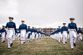 Space Force members attending an officer graduation ceremony in April, 2020.