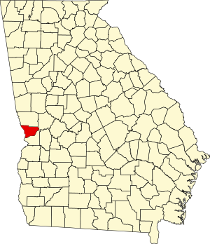 Map of Georgia highlighting Muscogee County