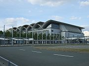 Outdoor view of the Marine Messe Fukuoka stadium in Fukuoka city