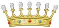 Coronet of barons on helm and shield and within shield.