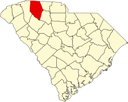 Karte von Spartanburg County innerhalb von South Carolina