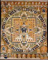 Vadžrabhairava mandala, svilena tapiserija, Kitajska via Metropolitan Museum of Art