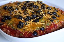 A seven-layer bean dip