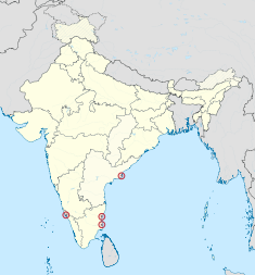 Bản đồ chỉ vị trí của புதுச்சேர పాండిచెర్రి Territoire de Pondichéry Union Territory of Pondicherry