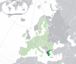 ヨーロッパにおけるギリシャの地図