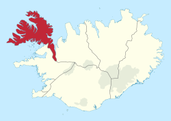 西峽灣區在冰岛的位置