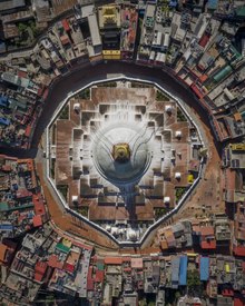 Aerial view of the stupa