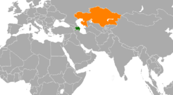 Map indicating locations of Azerbaijan and Kazakhstan