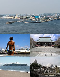 Fujisawa seen from Enoshima Beach Volleyball Japan / Yugyo-ji Kugenuma Beach / Enoshima Shonandai Cultural Center