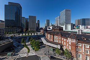 Panorama: Marunouchi Central Plaza, dworzec Tōkyō