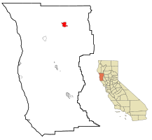 Location in Mendocino County and the state of California