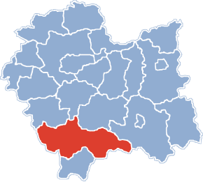 Poziția localității Județul Nowy Targ