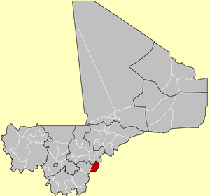 Location of the Cercle of Yorosso in Mali