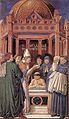 Ambrosius doopt Augustinus door Benozzo Gozzoli (15e eeuw)