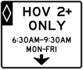 R3-14a HOV lane operation (overhead)