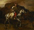 波兰骑士 也被称为里索斯基克，伦勃朗画，国王的收集，在他死后拍卖后被公布于众
