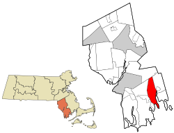 Location in Bristol County, Massachusetts