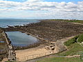 Pittenweem swimming pool looking towards St Monans with the Lady's Tower, Elie, in the distance