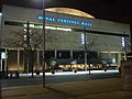 Rear facade at night seen from Concert Hall Approach, March 2010