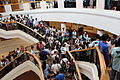 Attendees leaving following Wikimania 2013's closing ceremony