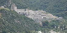 Athos -- Agiou Pavlou Monastery and Mt. Athos 02.jpg