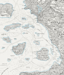 The North Frisian Halligen area around 1850, showing changes