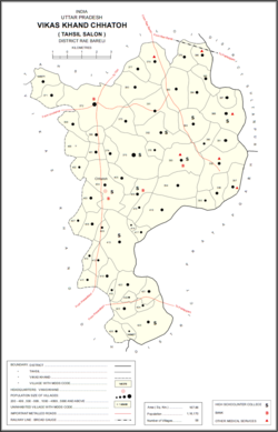 Map showing Birpur (#422) in Chhatoh CD block