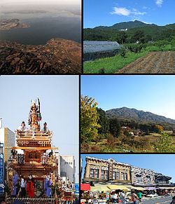 Upper: Lake Kasumigaura, Mt Tsukuba Middle: Ishioka festival, Mt Kabasan, lower: Ishioka street scene