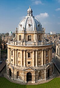 Radcliffe Camera as viewed from the tower of the Church of St Mary the Virgin