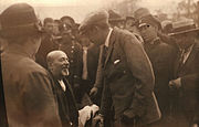 King Boris III of Bulgaria meeting with people from Plovdiv in the aftermath of the 1928 quake