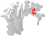 Nesseby markert med rødt på fylkeskartet