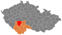 Location in the South Bohemian Region within the Czech Republic