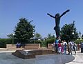 Jesus leaving The Cross, located behind the St. James Church